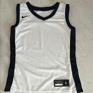 Nike White & Black Basketball Jersey Tank